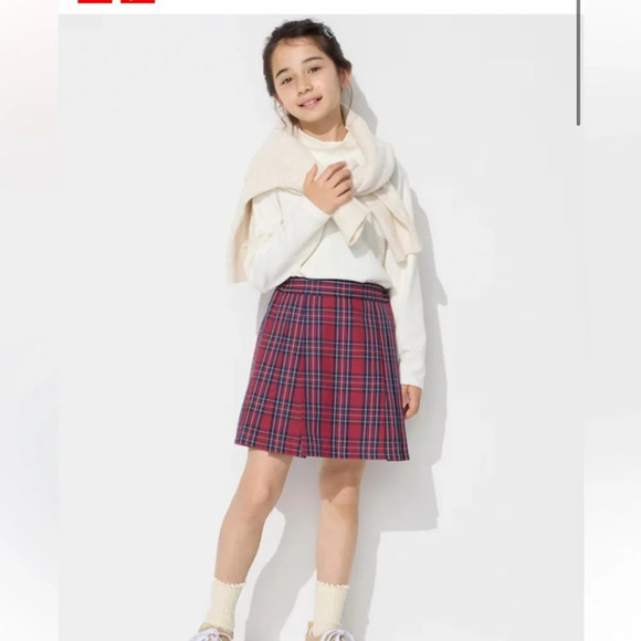 Uniqlo Checked Mini Plaid Pleated Shorts/Skirt, Size9-10 - Picture 10 of 11